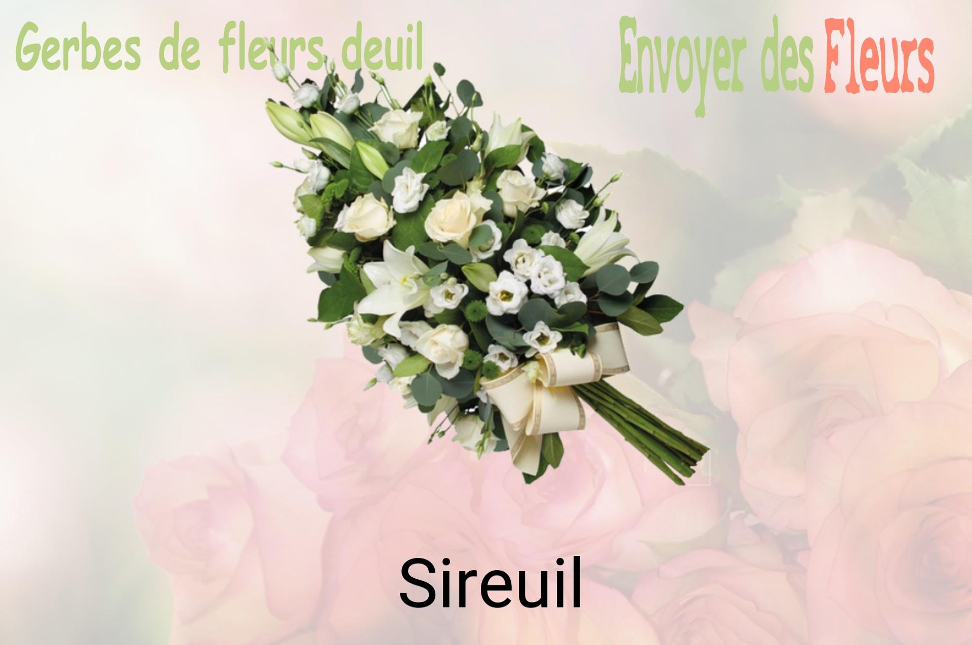 Gerbe de fleurs de deuil livrée à Sireuil